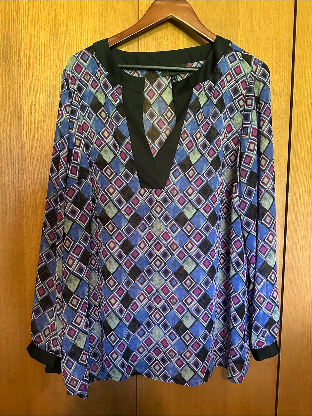 Lane Bryant Geometric Diamond-Print Tunic in Blue & Purple